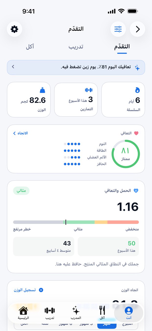 تقدّمك في فولترا: السلسلة، التمارين، الوزن، الاستشفاء وحِمل التمرين